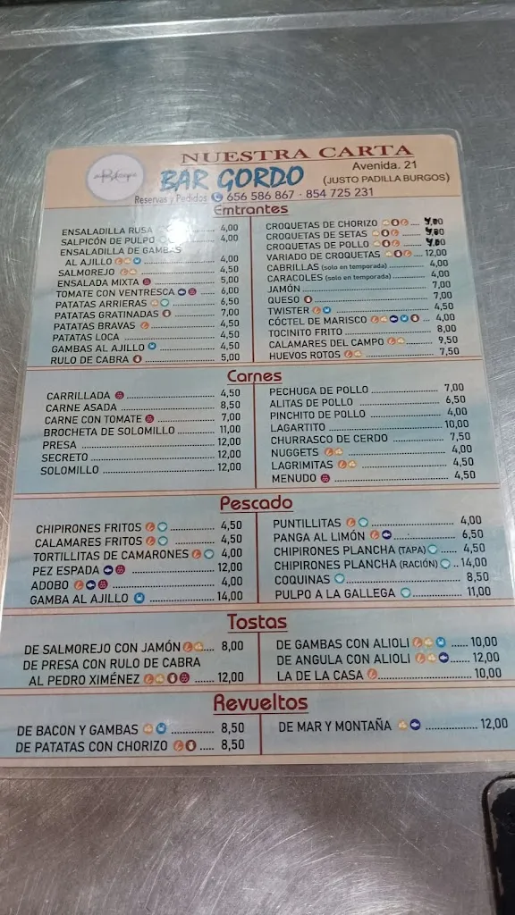 Menu_Bar El Gordo Casa Luisa_Guillena_image_1