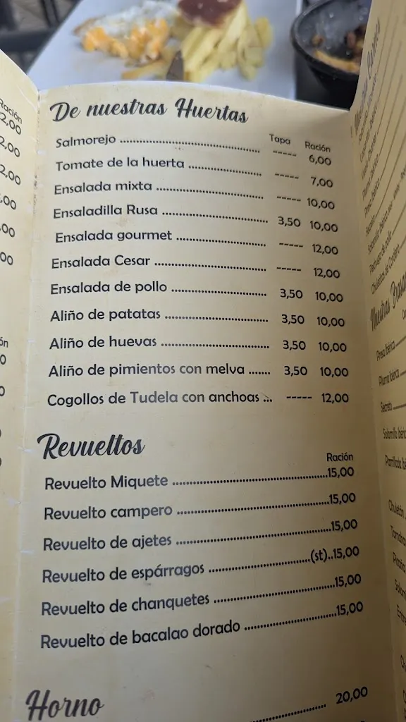 Menu_Bar Casa Miquete Las Pajanosas_Guillena_image_4