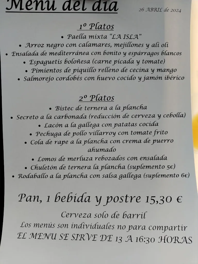 Menu_Taberna Andaluza La Isla del Sur_Isla Mayor_image_3