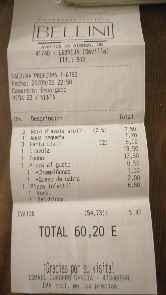 Mariló Rodríguez Vicente_Ristorante Italiano Bellini_Lebrija_review