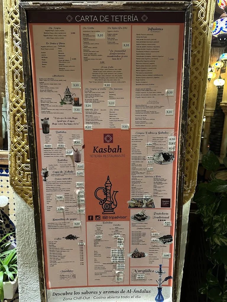 Menu_Tetería - Restaurante Kasbah Granada_Alicún_immagine_1
