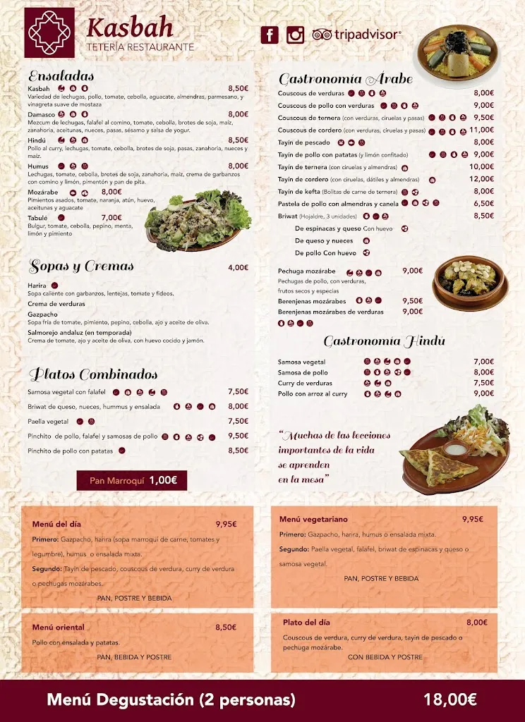 Menu_Tetería - Restaurante Kasbah Granada_Alicún_immagine_4