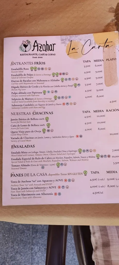 Menu_Bar restaurante Azahar_Lebrija_image_2