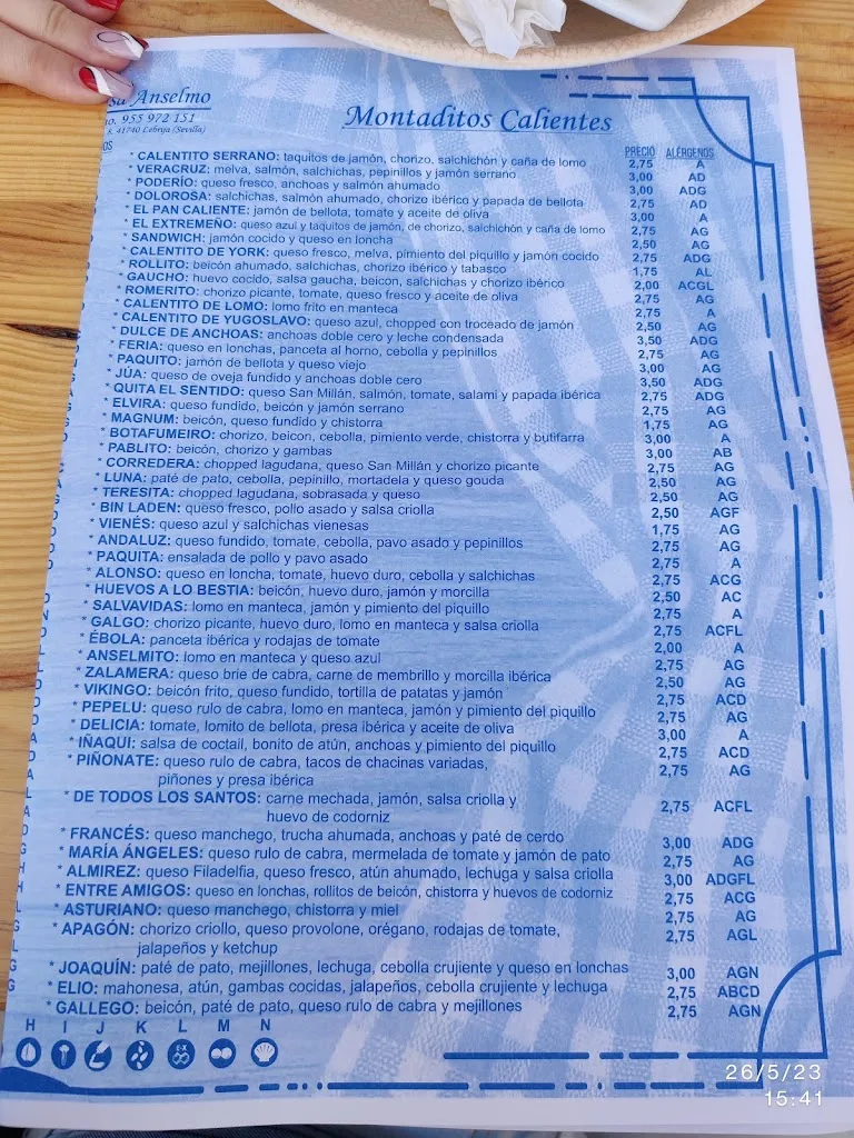 Menu_Bar Casa Anselmo_Lebrija_image_3