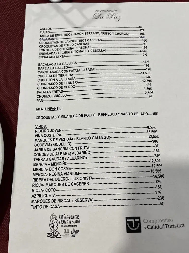 Menu_Restaurante La Paz_Coirós_image_1