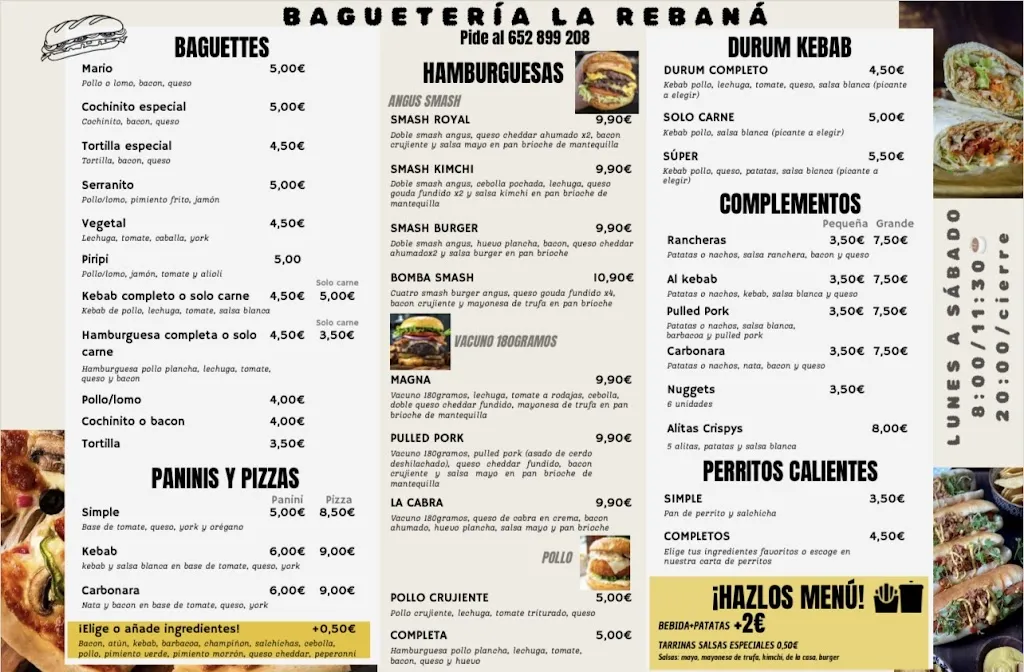 Menu_Baguetería La Rebaná_Luisiana La_immagine_2