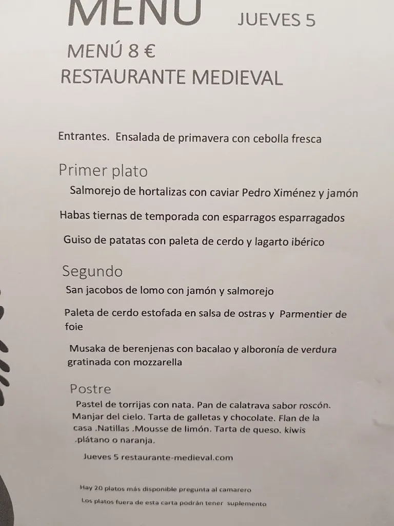 Menu_Restaurante Medieval_Lora del Río_image_1