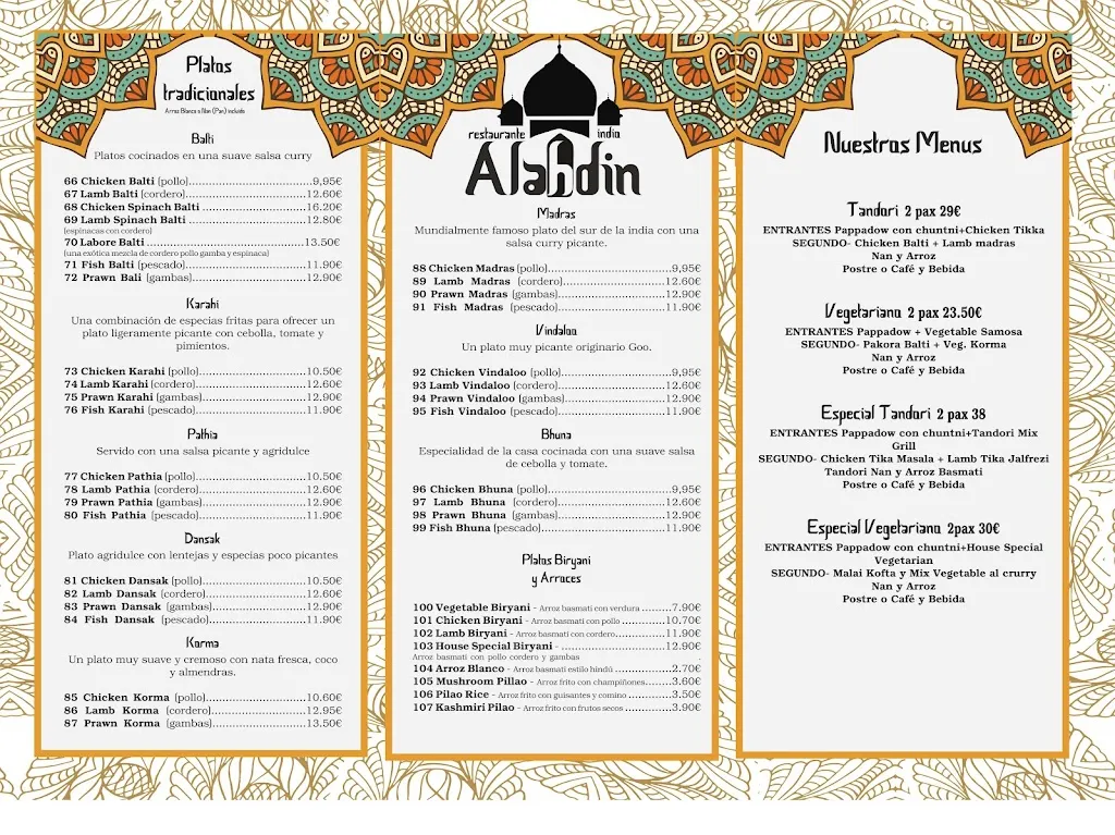 Menu_Alahdin Restaurante Indio Berja_Berja_image_2