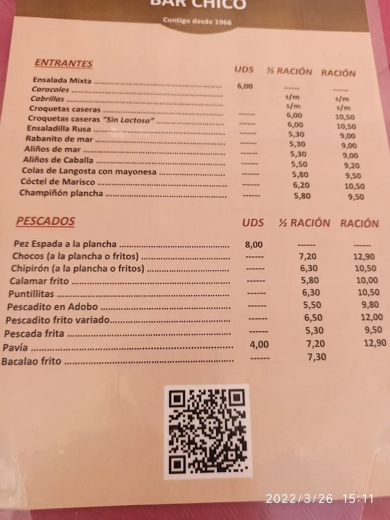 Menu_BAR CHICO LORA DEL RIO_Lora del Río_image_1