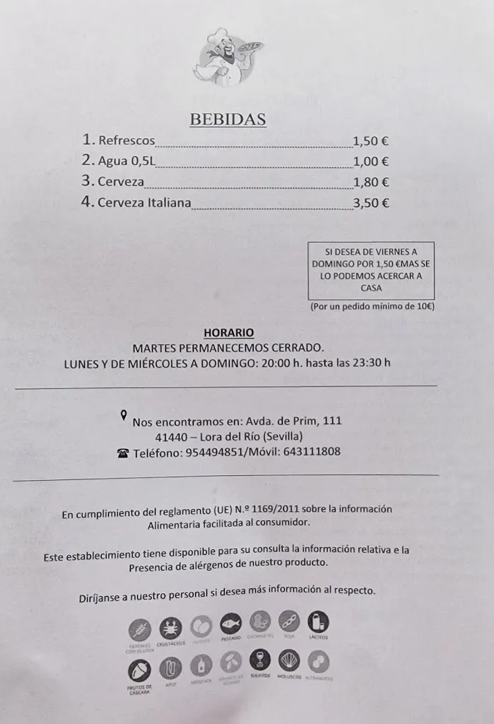 Menu_Pizzeria da vito horno de leña_Lora del Río_immagine_2