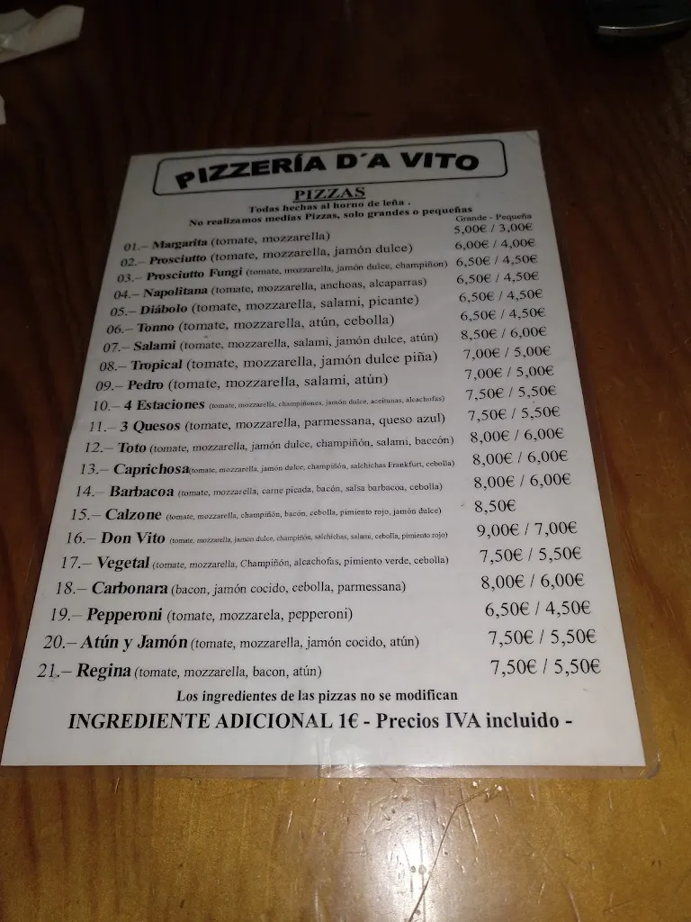 Menu_Pizzeria da vito horno de leña_Lora del Río_immagine_4
