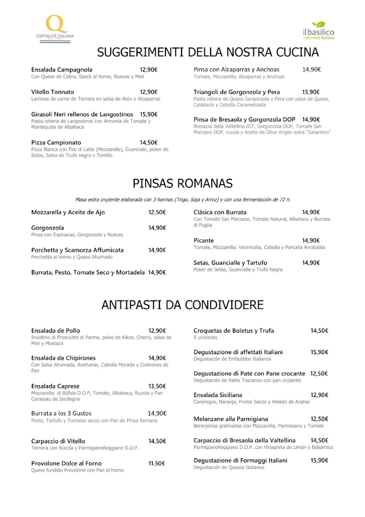 Menu_Ristorante Italiano 