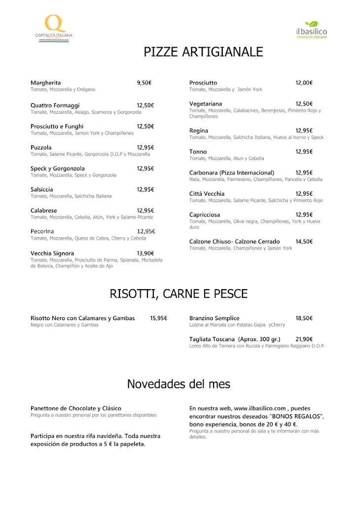Menu_Ristorante Italiano 
