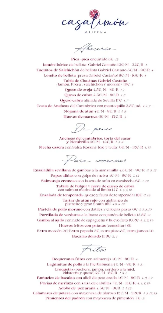 Menu_Restaurante Casa Limón | Mairena del Aljarafe_Mairena del Aljarafe_immagine_2
