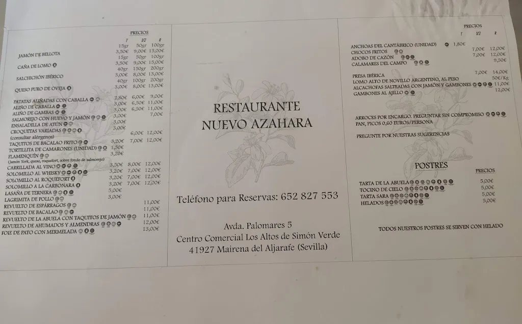 Menu_Bar restaurante Nuevo Azahara Taperia_Mairena del Aljarafe_image_2