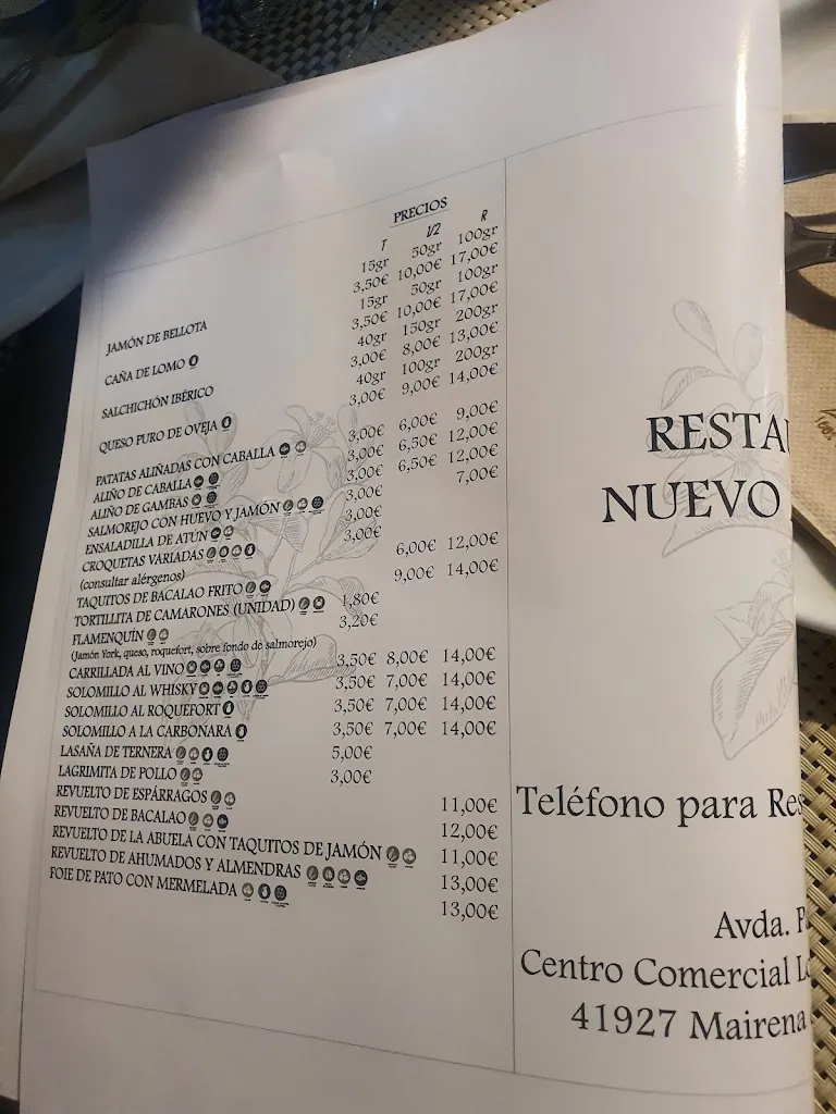 Menu_Bar restaurante Nuevo Azahara Taperia_Mairena del Aljarafe_image_4