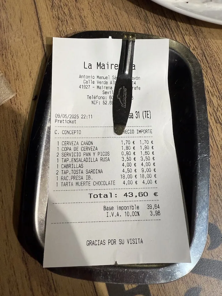 Alfonso JP_Bar Restaurante La Mairenera_Mairena del Aljarafe_review