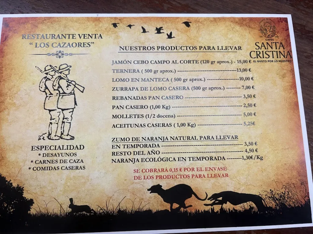 Menu_Restaurante Venta Los Cazaores_Marchena_image_1