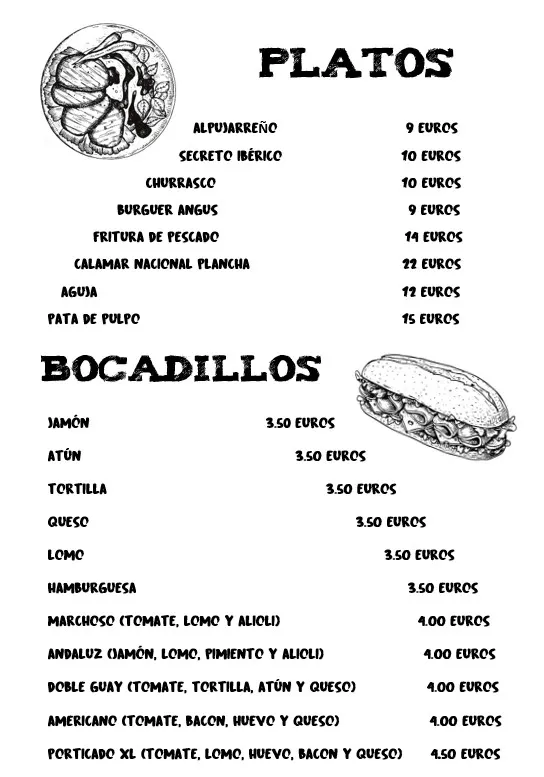 Menu_Churrería - Bar Plaza Porticada_Berja_image_2