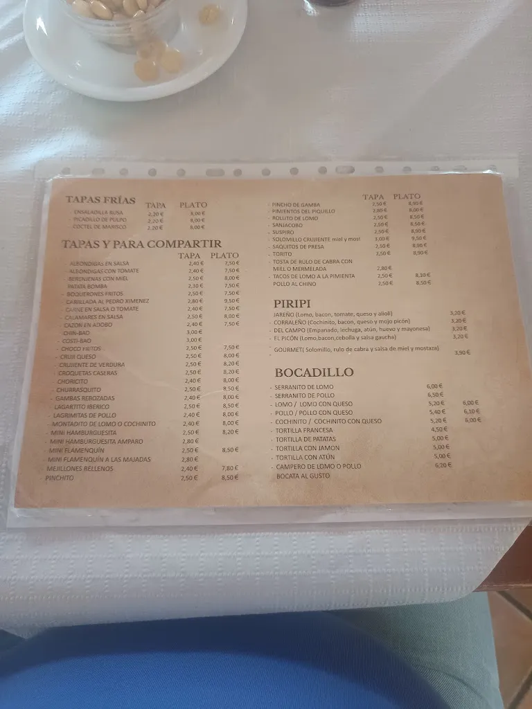 Menu_Bar Las Majadas_Martín de la Jara_image_1