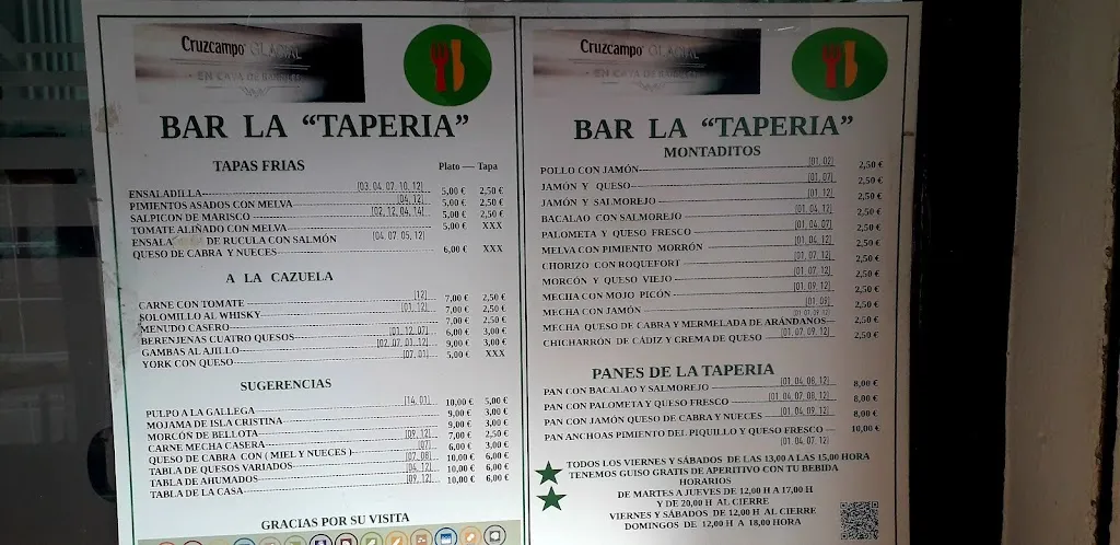 Menu_Restaurante La Taperia_Mairena del Alcor_image_1