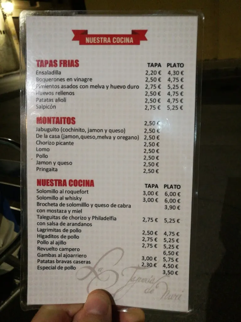 Menu_Tapería de Nuri_Mairena del Alcor_image_2