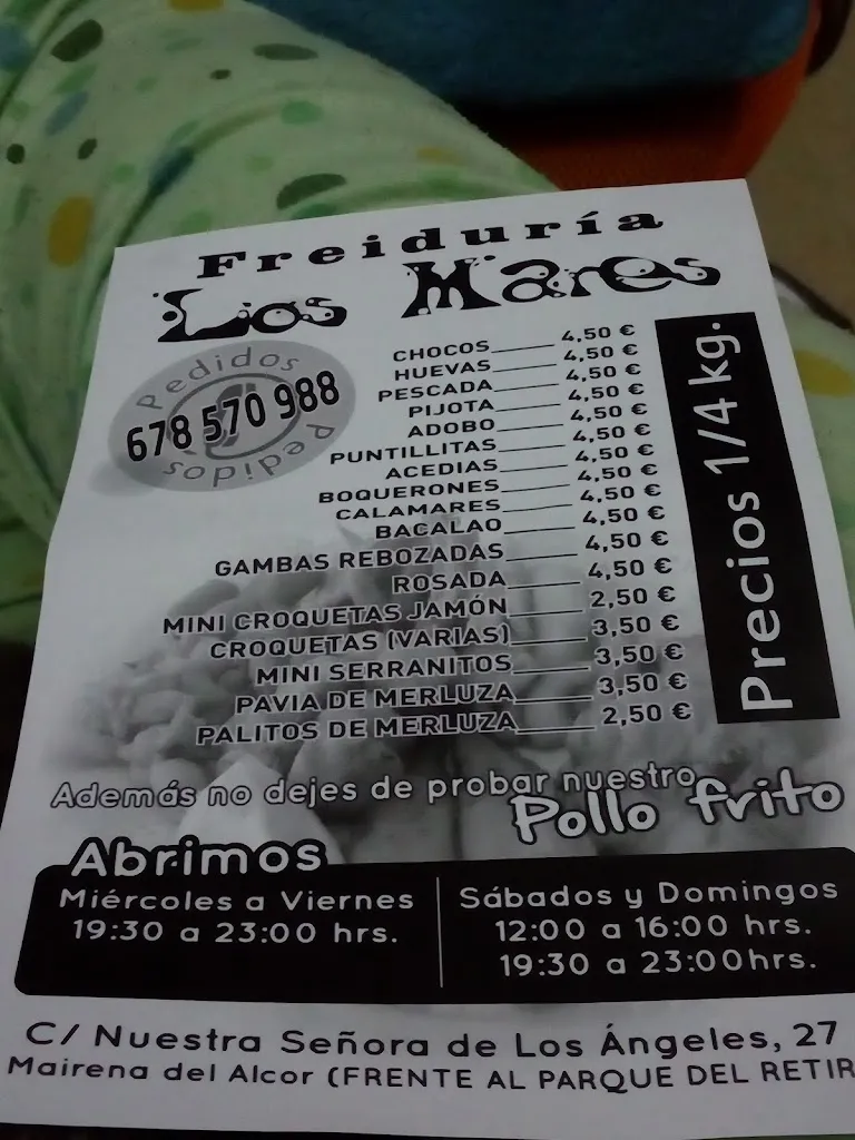 Menu_Freiduria Los Mares_Mairena del Alcor_immagine_2