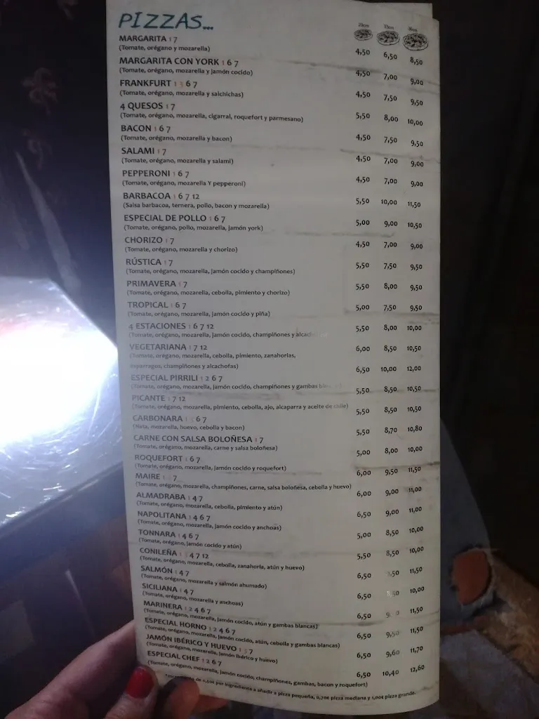 Menu_Restaurante Pizzería El Horno_Mairena del Alcor_immagine_1