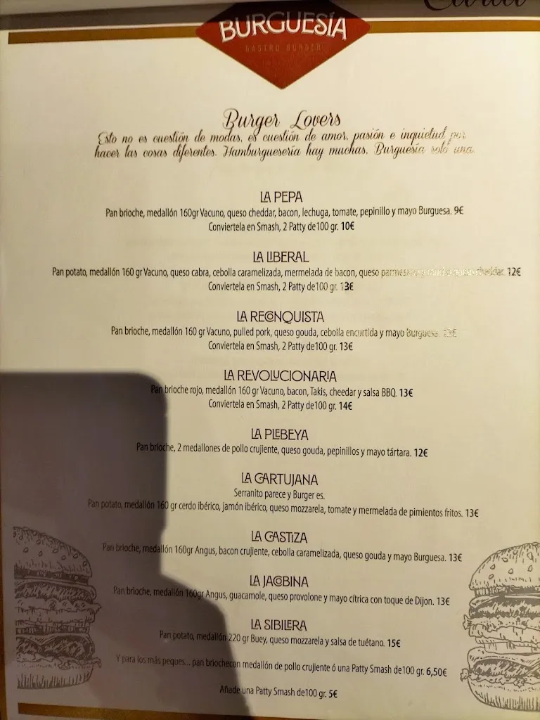 Menu_Burguesía Gastro Burger_Mairena del Alcor_immagine_1