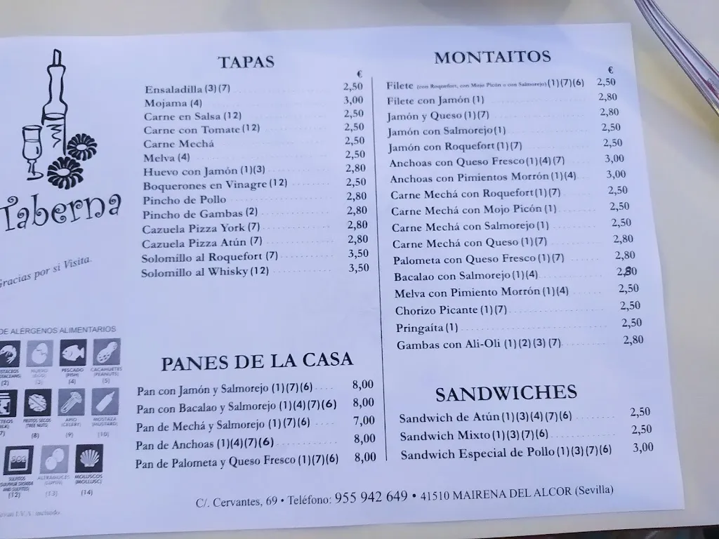 Menu_La Taberna_Mairena del Alcor_image_1