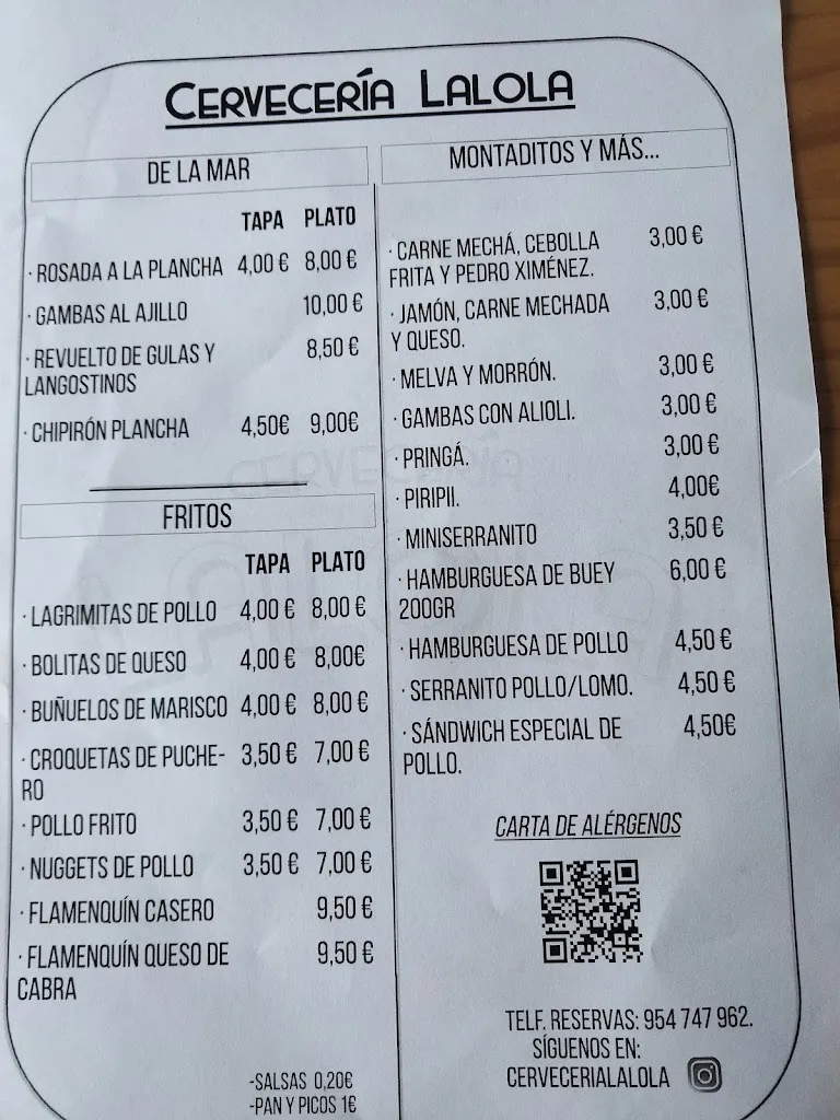 Menu_Cervecería LaLola_Mairena del Alcor_image_1