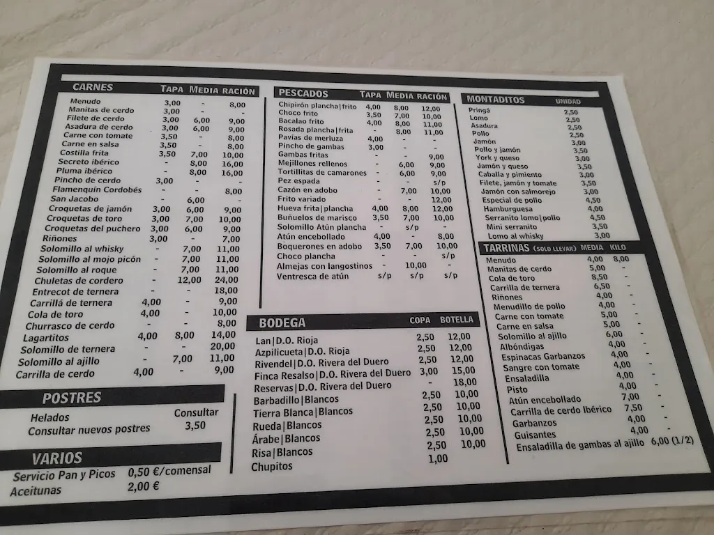 Menu_Bar Casa Oliva_Mairena del Alcor_image_3