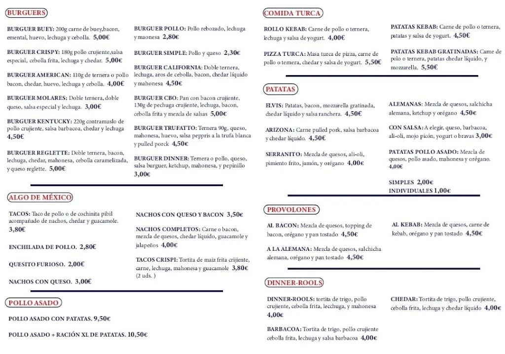 Menu_American Dinner_Molares Los_image_2