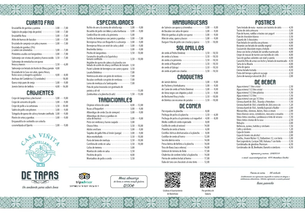 Menü_Restaurante Casa Vinita_Montellano_Bild_1