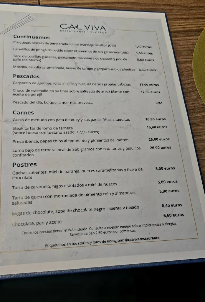 Menu_Cal Viva · Restaurante Enoteca_Morón de la Frontera_image_1