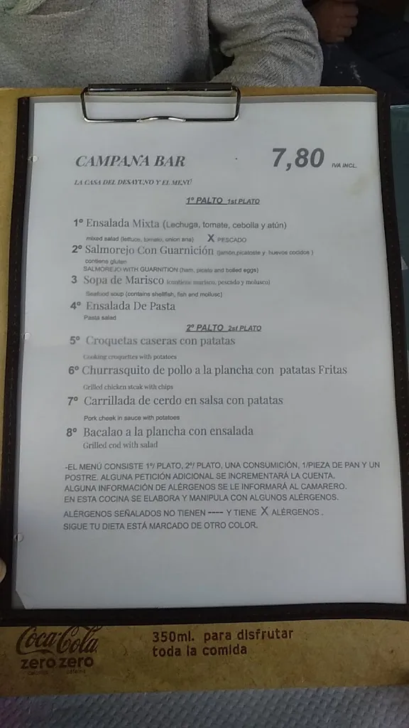 Menü_Restaurante Campana Bar_Morón de la Frontera_Bild_1