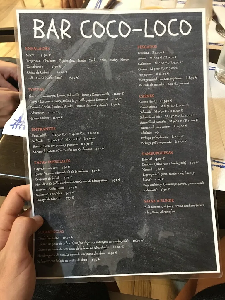 Menu_Bar Coco-Loco_Morón de la Frontera_image_2