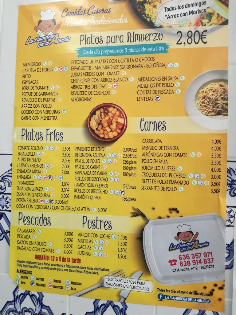 Menu_La Fiambrera de la Abuela_Morón de la Frontera_image_1