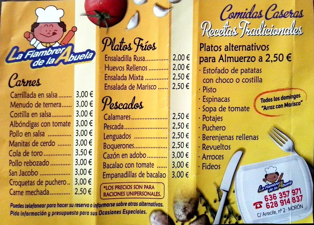 Menu_La Fiambrera de la Abuela_Morón de la Frontera_image_2