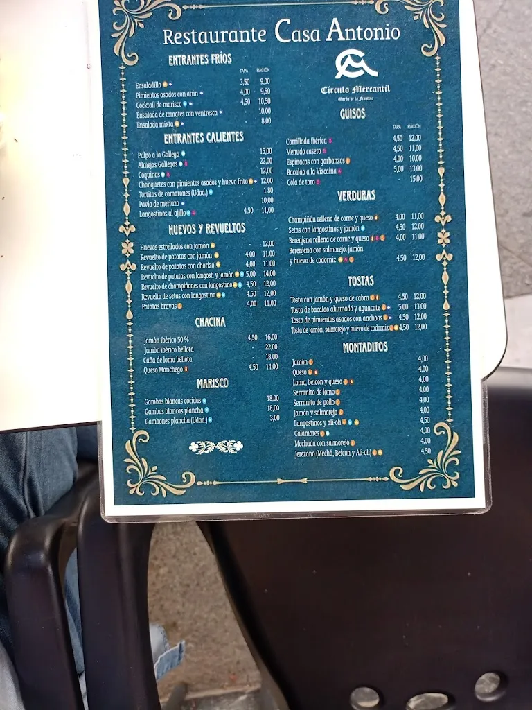 Menu_Restaurante Círculo Mercantil - Casa Antonio Castillo_Morón de la Frontera_image_1