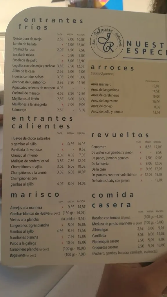 Menu_Bar Restaurante Salguero_Morón de la Frontera_image_1