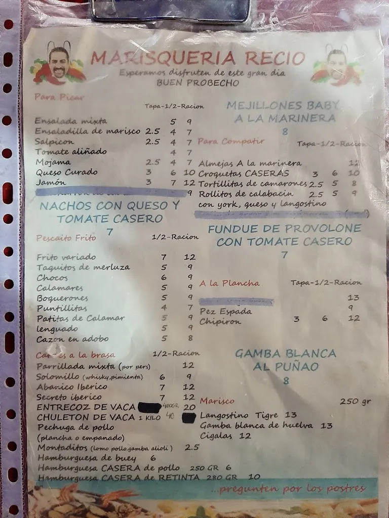Menu_Marisqueria Recio_Morón de la Frontera_immagine_2