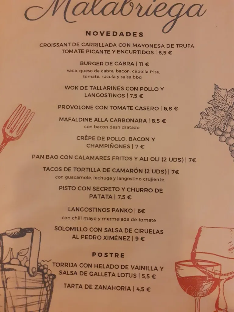Menu_Mala Briega_Morón de la Frontera_image_1