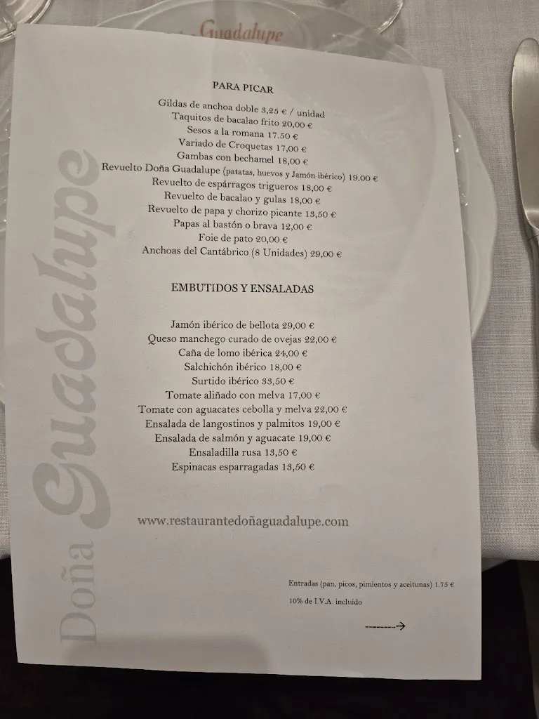 Menu_Doña Guadalupe Restaurante_Osuna_immagine_1