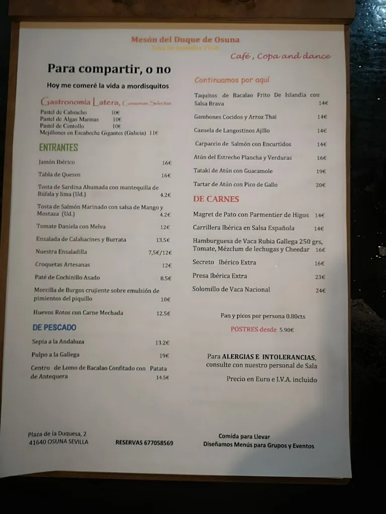 Menu_Bar restaurante Mesón del Duque de Osuna_Osuna_image_1