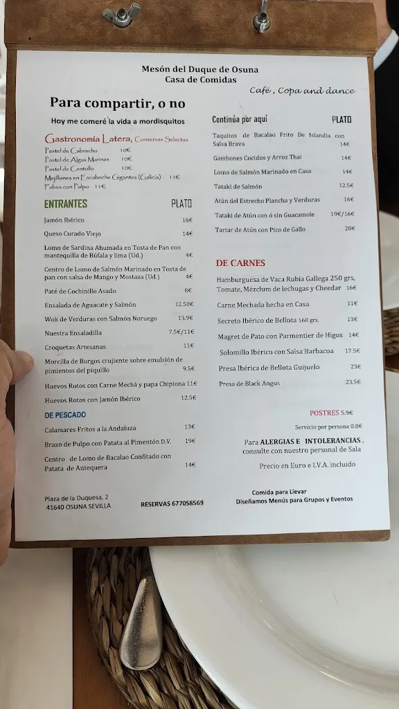 Menu_Bar restaurante Mesón del Duque de Osuna_Osuna_image_4