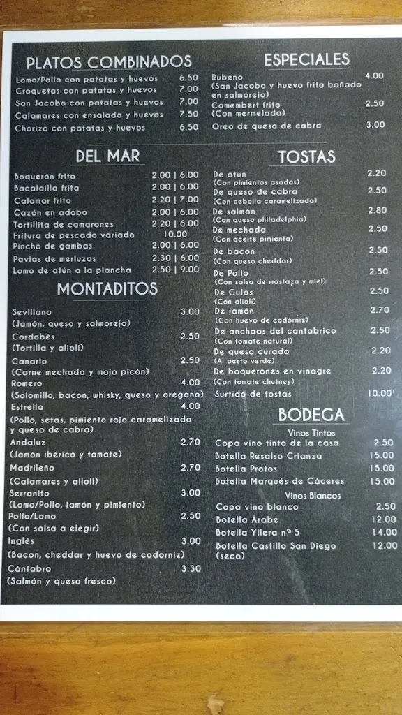Menu_Bar Plaza Mayor_Osuna_image_2