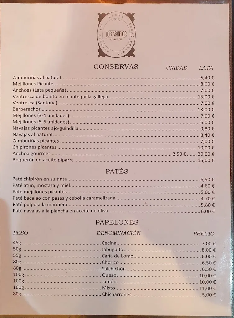 Menu_Restaurante Abacería Los Abuelos_Osuna_image_1