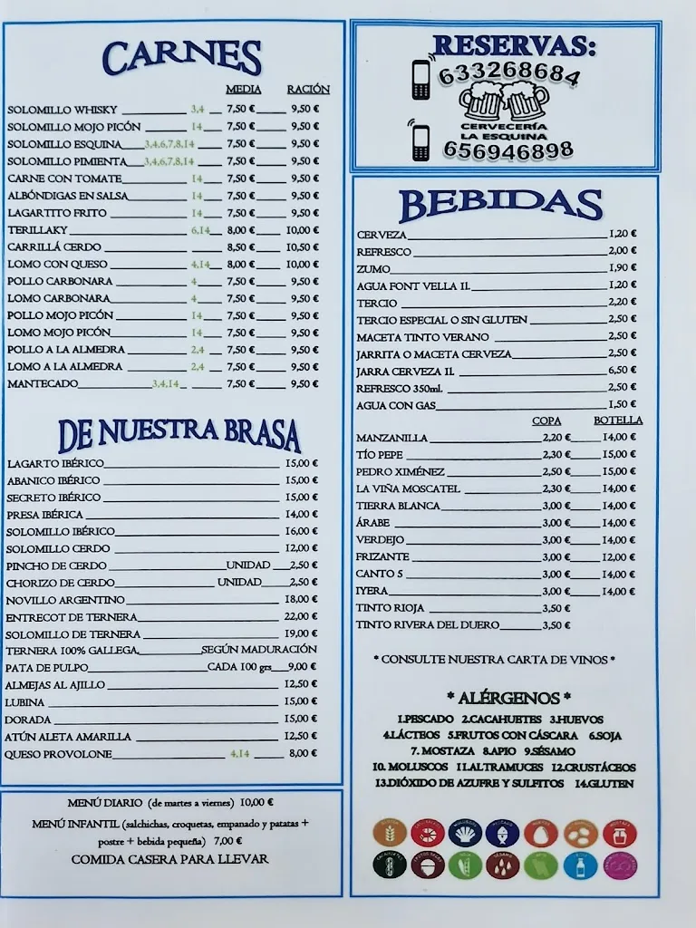 Menu_Bar Cervecería La Esquina_Osuna_image_1