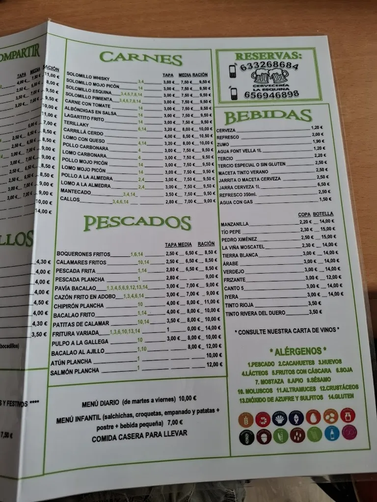 Menu_Bar Cervecería La Esquina_Osuna_image_2